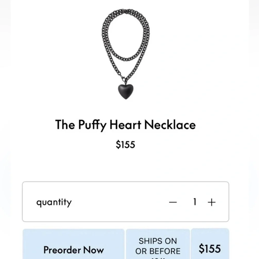 Roxanne Assoulin The Puffy Heart Necklace in Black - Picture 3 of 7